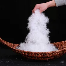 200g/lot spülte 95% reine großen weißen klebrig unten, diy daunenkissen jacke Kern mantel unten lose entendaunen piumino donna