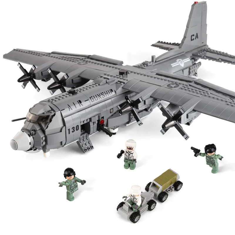 

XB06023 Military Series The AC130 Aerial Gunboat Set Building Blocks Bricks Legoing Technic Toys Kid Christmas Gifts Plane Model