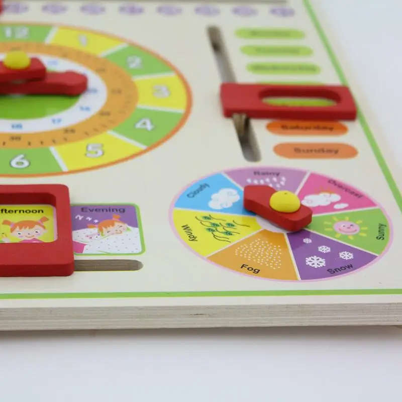 Skup Zegar z kalendarzem Puzzle wiszące drewniane puzzle deska rodzic dziecko zabawki do wczesnej edukacji dzieci dowiedz się czas sezon pogoda miesiąc