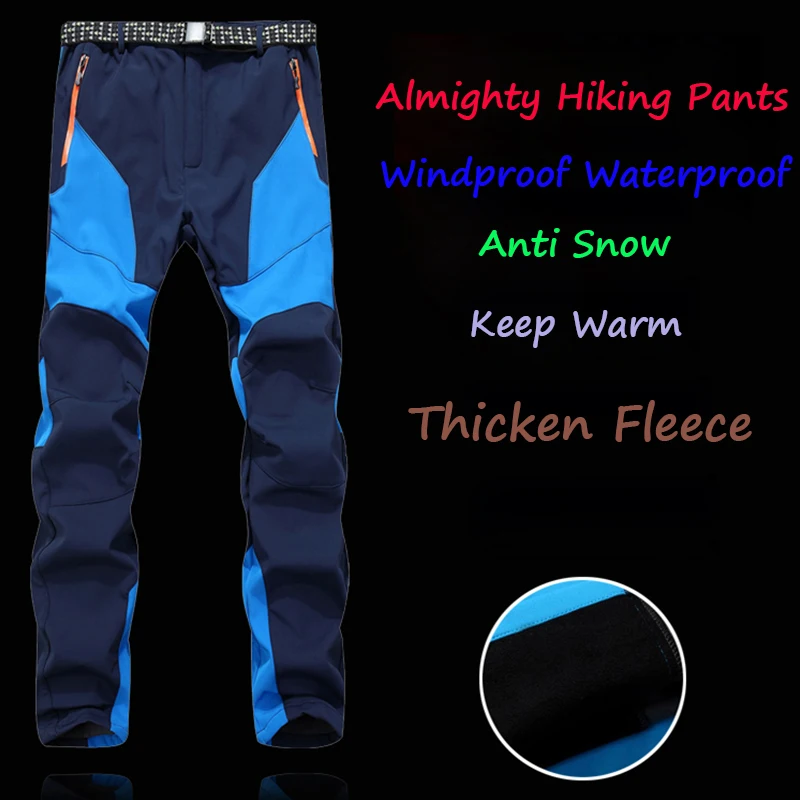 Befusy Men's Winter Inner Fleece Softshell Hiking Pants Outdoor Sports