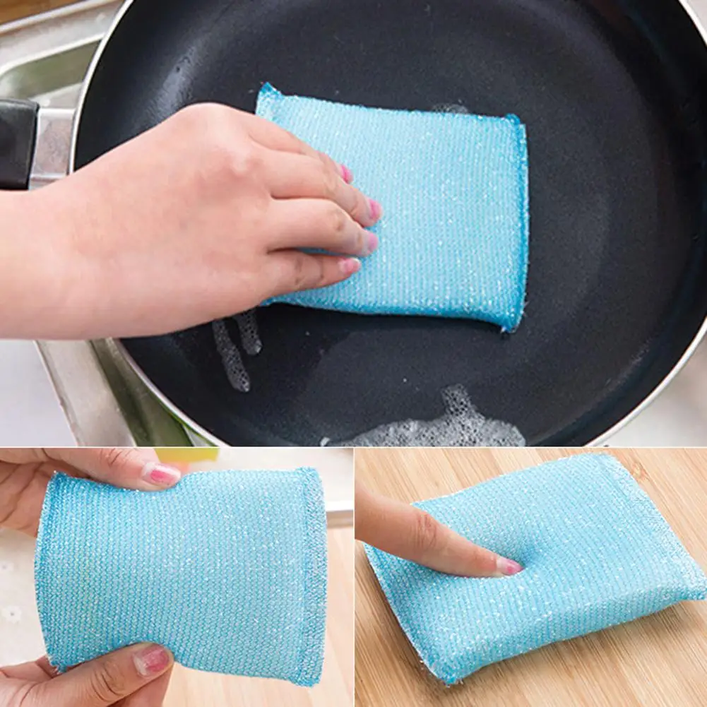 

4Pcs/Set Magic Sponge Oil Dirt DurableCleaning Pad Eraser Bowls Pot Cooking Cleaner Washing Cloth Home Kitchen Tools Accessories