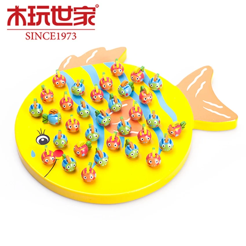 Buy High Quality 34PCS Wood Jumping Fish Set Toy