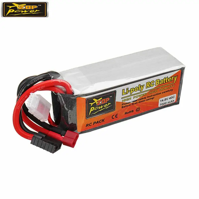 

ZOP Power 14.8V 7000mah 40C 4S Rechargeable Lipo Battery Plug for Traxxas