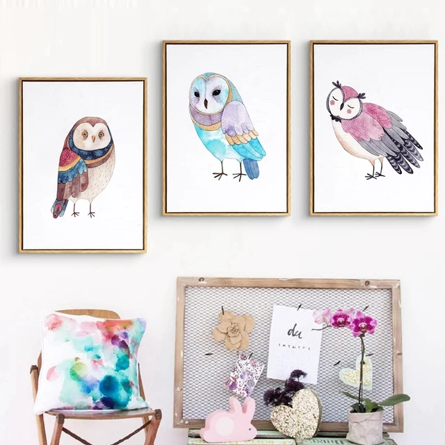 Nordic Cute Owl Art Print And Poster Nursery Wall Decor Watercolor Nordic Cute Owl Art Print And Poster Nursery Wall Decor Watercolor Prints