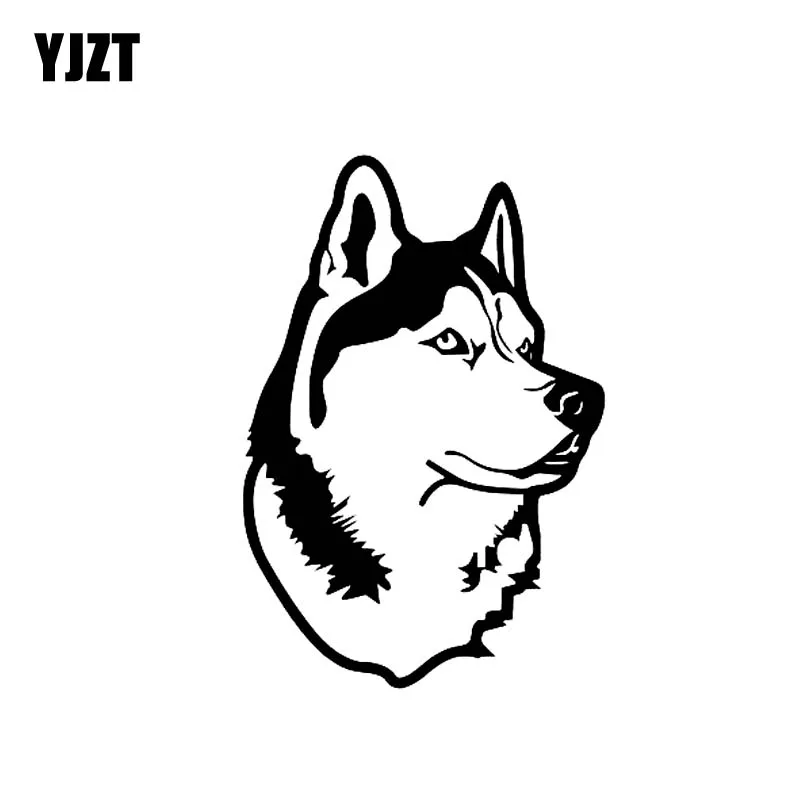 

YJZT 12.3CM*18CM Husky Dog Decor Art Vinyl Sticker Car Decal Black/Silver C10-00470