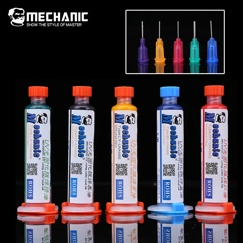 

MECHANIC 10CC UV Curing Solder Mask Ink Soldering Paste Flux for BGA PCB Motherboard Paint Prevent Corrosive Arcing