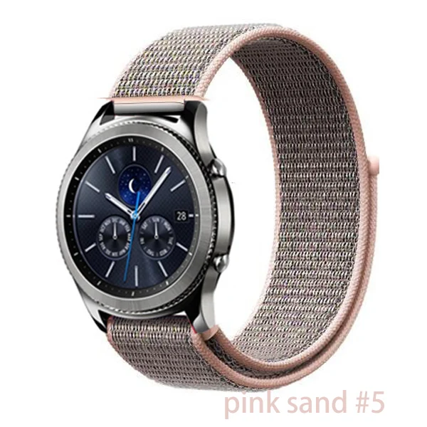 Gear s3 Frontier ремешок для samsung galaxy watch 46 мм 42 мм активный 2 нейлон 22 мм ремешок для часов huawei gt ремешок amazfit bip 20 44 - Цвет ремешка: pink sand 5