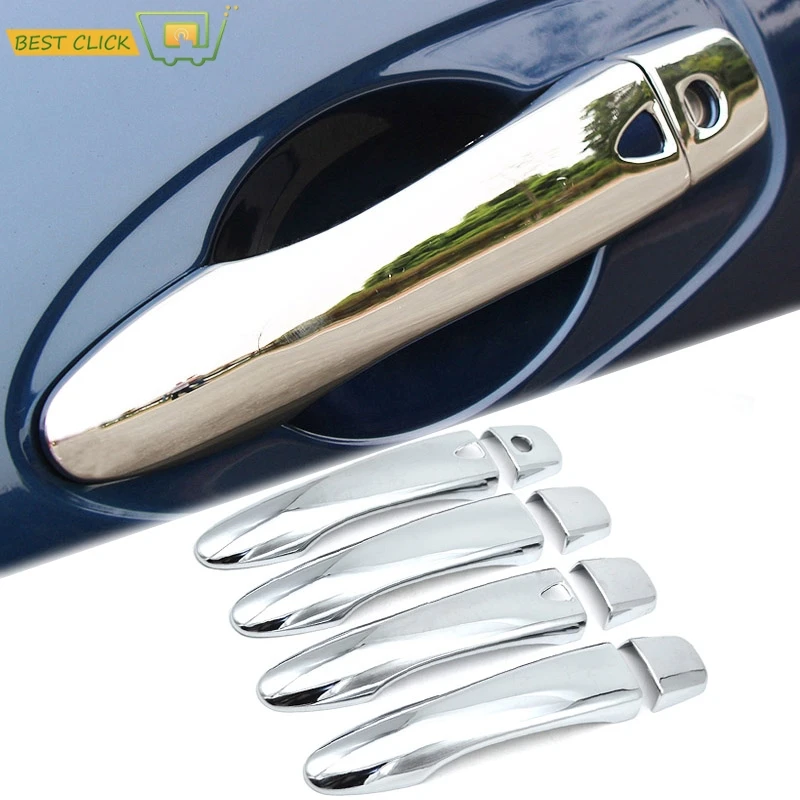 

For Renault Kadjar 2018 2017 2016 2015 Chrome Door Handle Smart Key Entry Cover Bowl Trim Overlay Cap Bezel Molding Accessories