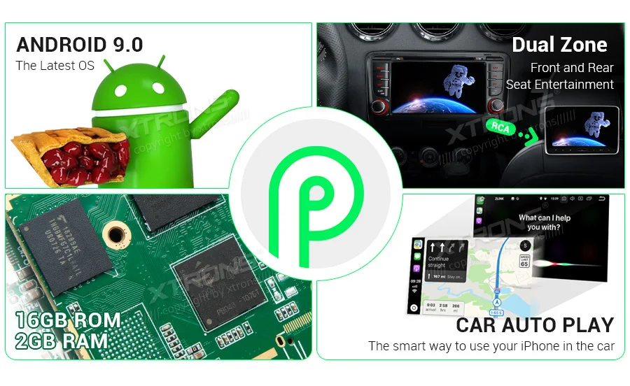 Sale 7" Android 9.0 Pie OS Car DVD Multimedia Navigation GPS Radio for Audi TT MK2 (8J) 2006-2014 with Car Play Function Support 2