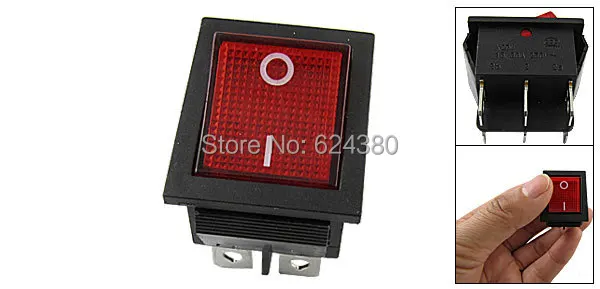 5 шт. KCD4 AC 250 В/125 В 16A/20A DPDT 6Pin 2 положения вкл/выкл защелки в монтаже красная кнопка
