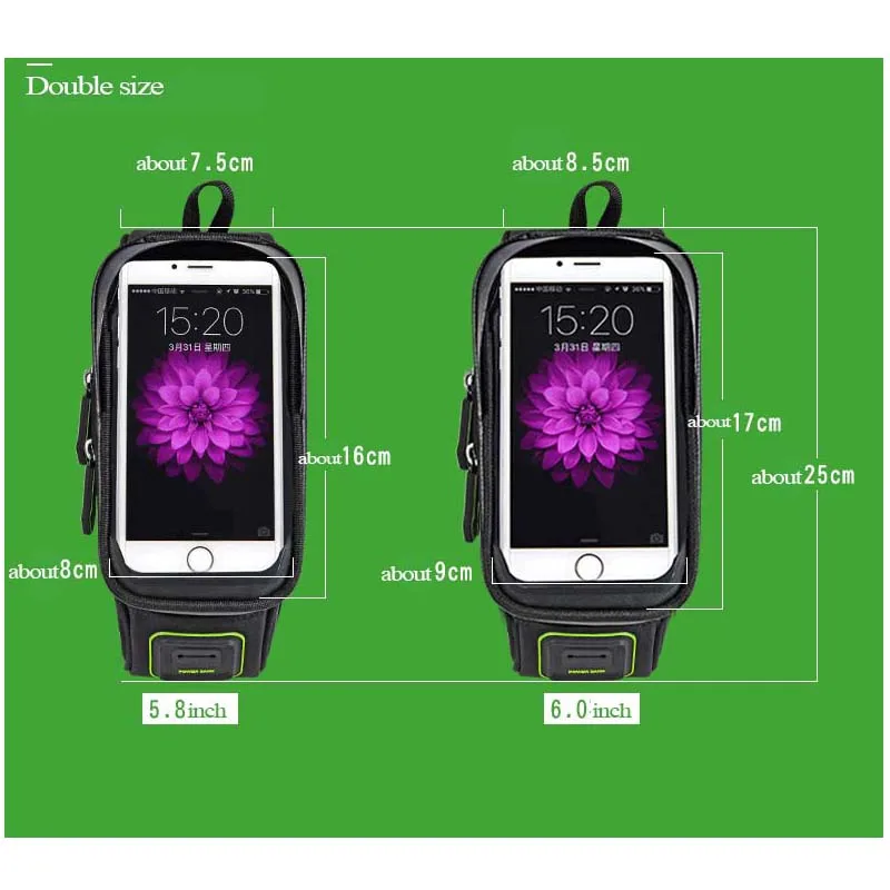 Flash Deal Rockbros Bicycle Bag 5.8 6.0 Inch Phone Case Waterproof Touchscreen Bike Frame Top Tube Bag Basket Cycling Bags Bike Accessories 5