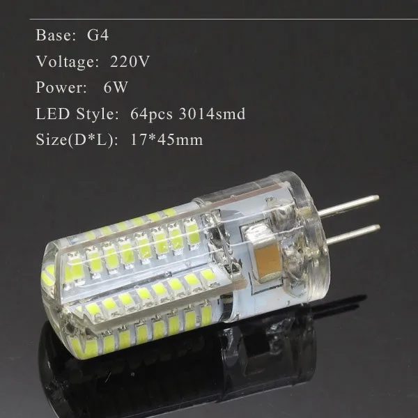 3 Вт 4 Вт 5 Вт 6 Вт 9 Вт SMD3014 G4 светодио дный лампы DC 12 В/AC 220 В силиконовые лампы 24/32/48/64/104 светодио дный s заменить 10 Вт 30 Вт 50 вт галогенной лампы