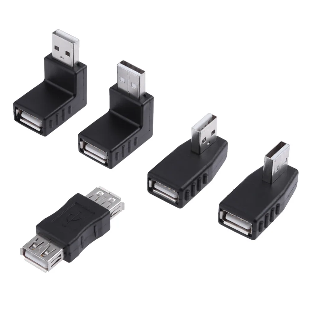 5Pcs/pack 90 Degree L Shaped USB 2.0 USB A Male to Up Down Left Right