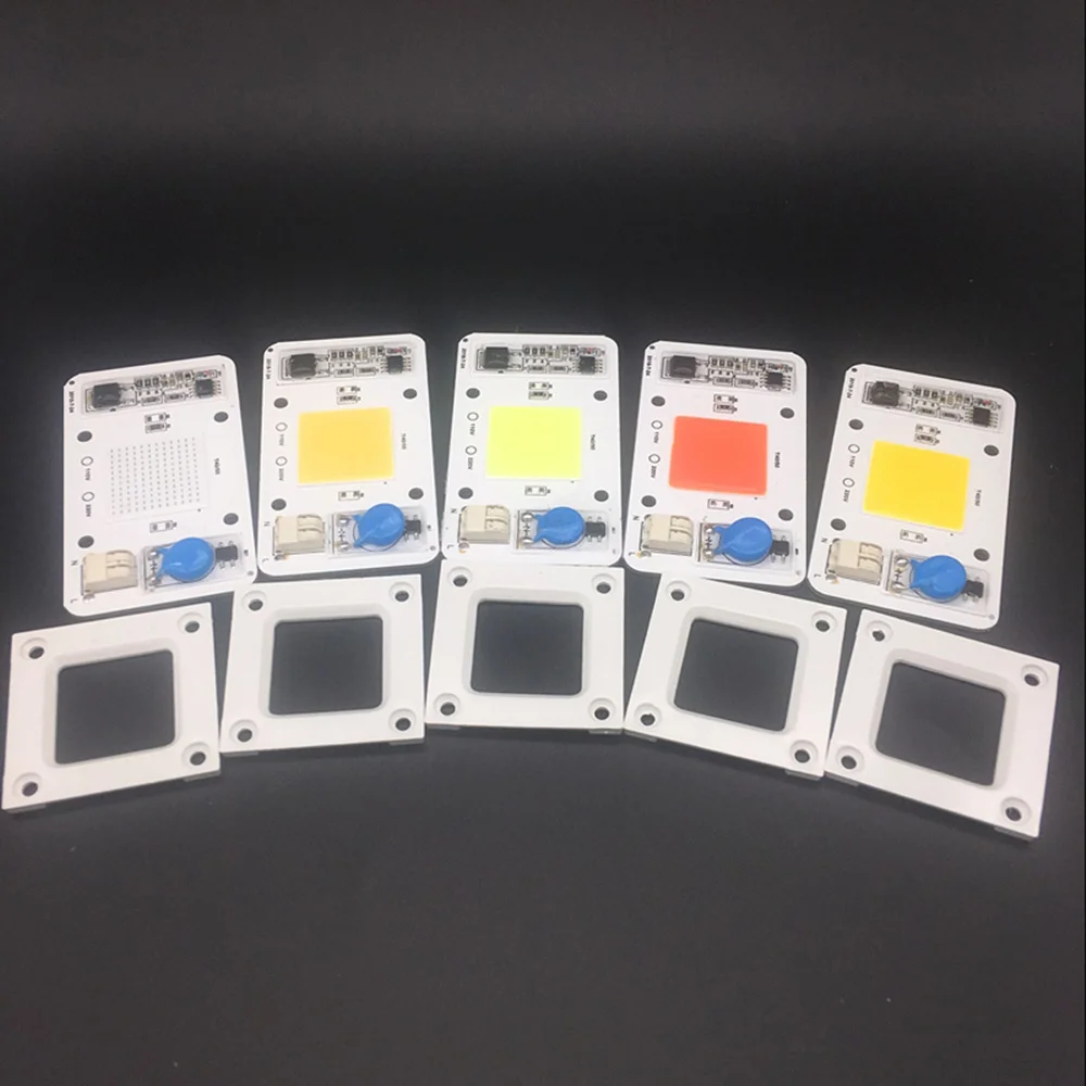 10PCS 50W 110V 220V COB High Power led chip built-in driver white LED Full Spectrum LED Royal blue Warm white