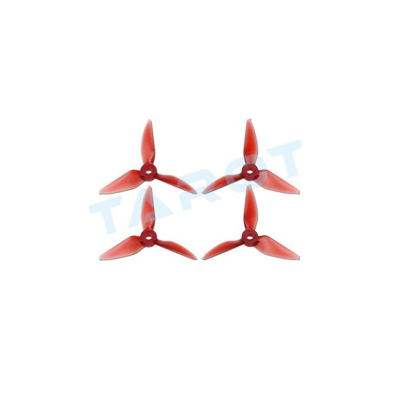 2 cw 2 ccw 5051 Props 3 Blade Propeller 5 X 5.1 Inch Mini Propellers for 2205 2305 Motors Racing Through FPV Quadcopter Drone - Color: Red