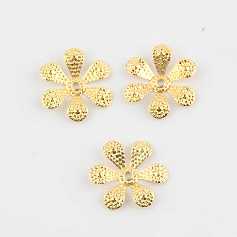 

100Pcs Gold Filigree Wraps Flower Connectors Metal Decoration Crafts Connector for Jewelry Making DIY Accessories Charm 18mm