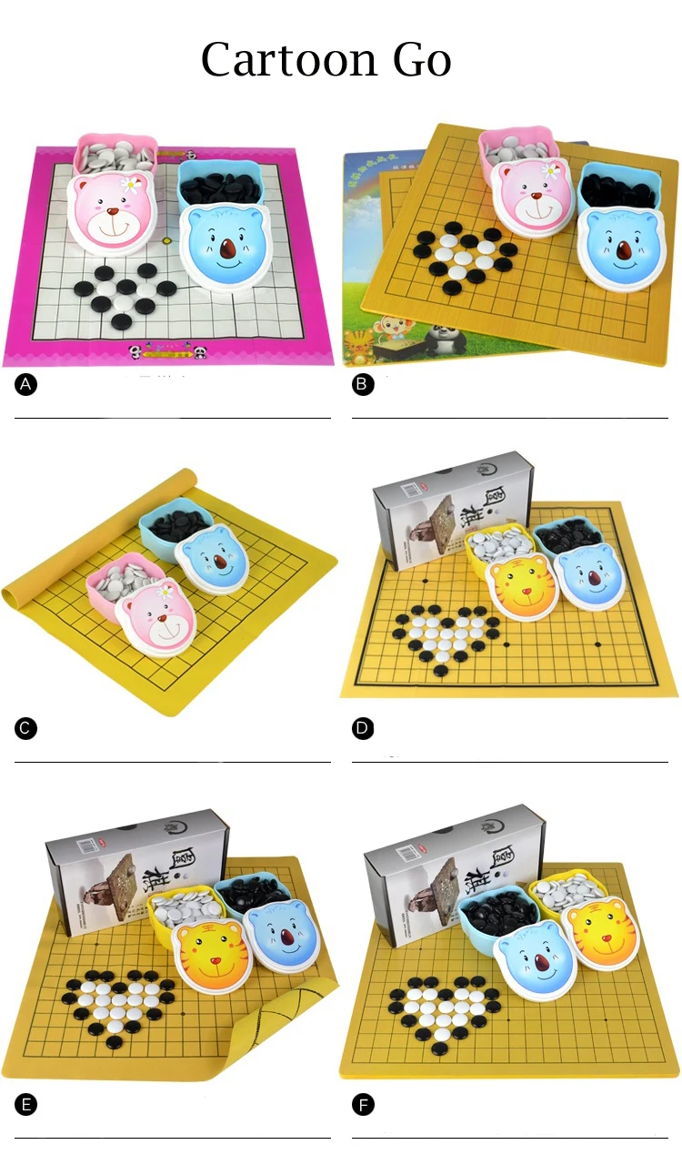 Мультяшные наборы с коробкой и пластиковой шахматной бумагой/настольная головоломка Gomoku для начинающих шахматы для начальной школы для