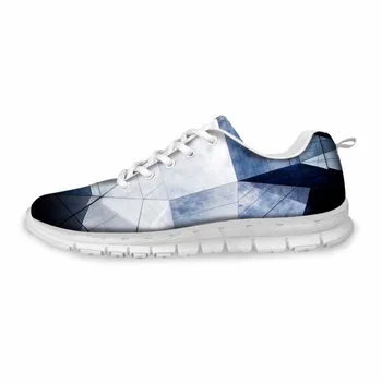 

Noisydesigns Color Blocks printed unisex mesh sneakers walking outdoor comfortable footwear erkek ayakkab Big Size Comfortable