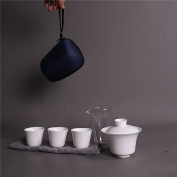 

Simple portable travel tea-set kung fu tea set enterprise custom company event tea gift custom logo