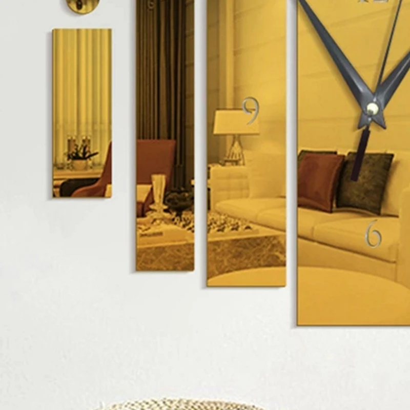 Large Wall Watches Modern Art Creative Quartz Silent DIY Acrylic Mirror Cylinder Wall Clock for Home Decoration 50x60cm