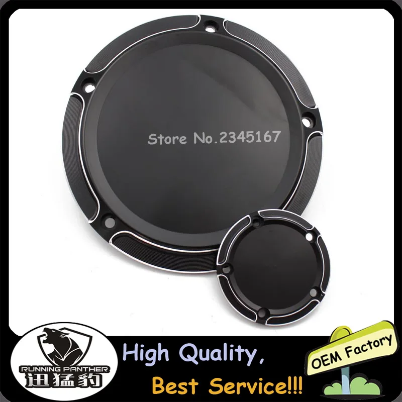 5 Holes Derby Timing Timer Cover CNC Beveled Black For Harley Road King