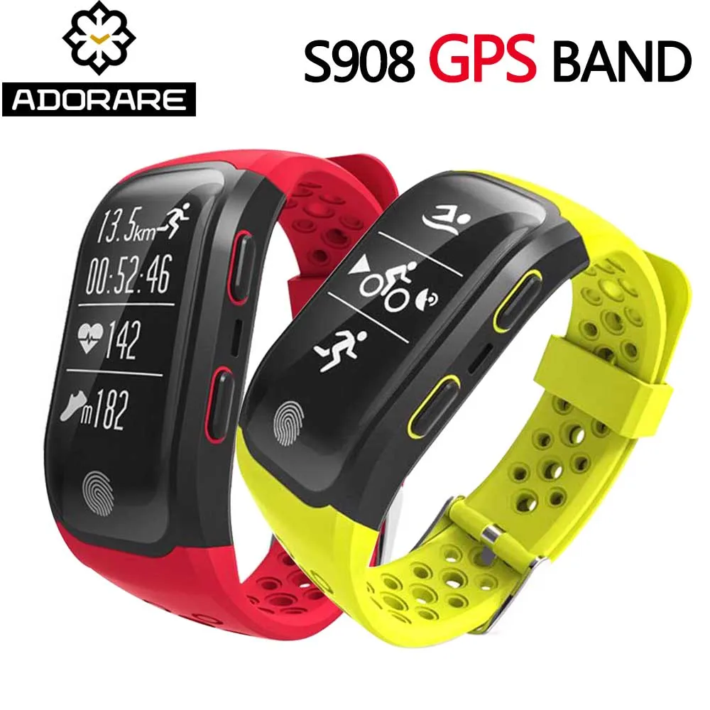 

Adorare GPS Sport Mens Women Watch S908 IP68 Waterproof Bracelet Heart Rate Monitor Band Fitness Tracker Smart Watches