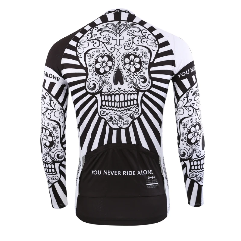 Najtaniej 2019 jesień Pro koszulka kolarska z długim rękawem czaszka Retro mężczyźni koszulka z długim rękawem koszulka nosić zespół Ropa De Ciclismo długi rower Jersery