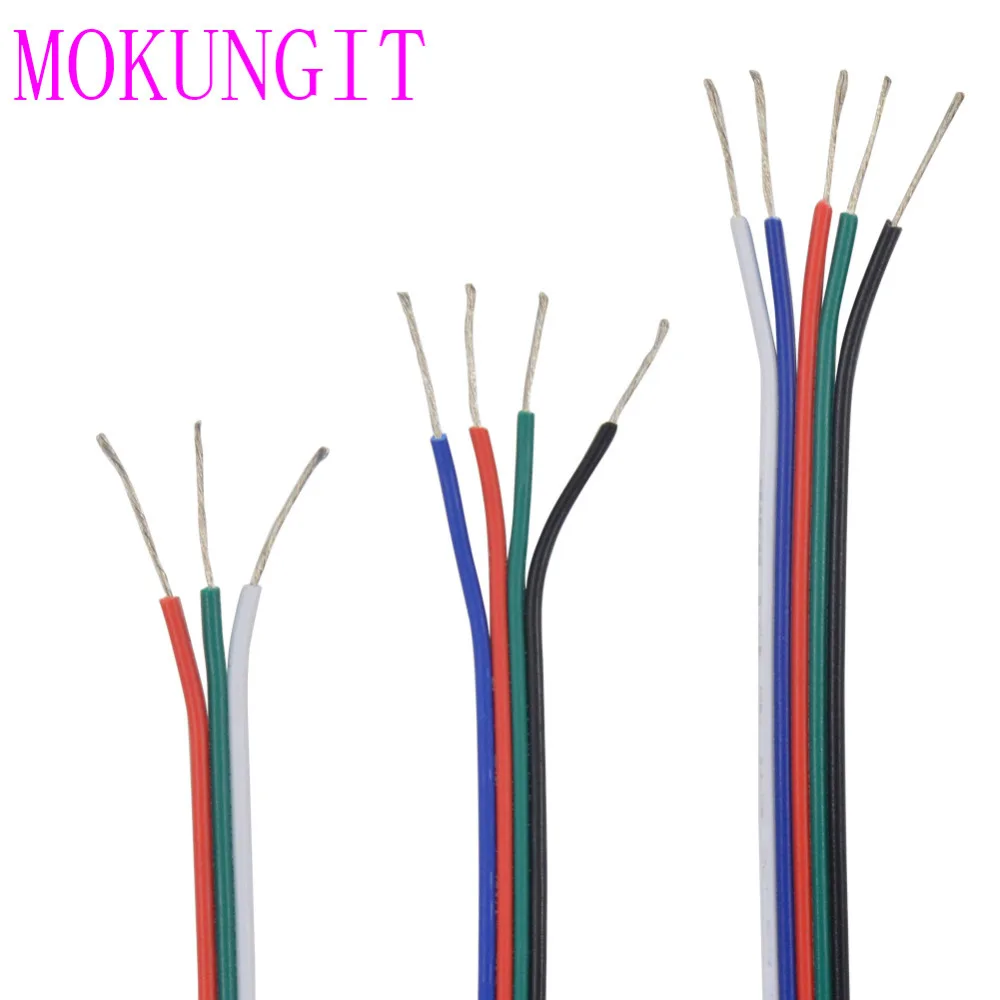 

10M 2pin 3pin 4pin 5pin 6pin 22AWG Led Strip Cable Wire For 3528 WS2812B RGBW Strip Light Extension Extend Wire CordConnector