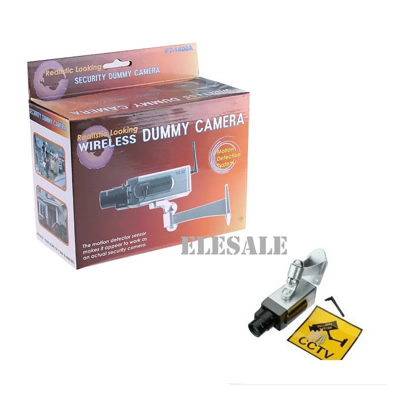 New Fake Dummy Camera Wireless Antenna Motion Detection Motorized Pan Control Led Light CCTV Security Camera Silver Color New Fake Dummy Camera Wireless Antenna Motion Detection Motorized Pan Control Led Light CCTV Security Camera Silver Color