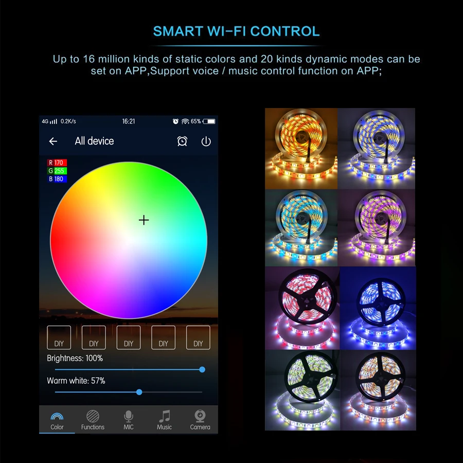 RGBW RGBWW Светодиодные ленты 5050 RGB 5 м Водонепроницаемый диод лента светодио дный ленты, полосы света ИК или WI-FI пульт дистанционного управления