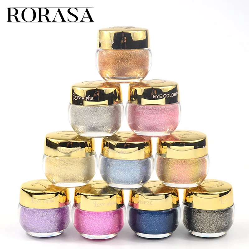

Glitter Eyeshadow Metallic Eye Shadow Powder Single Pigment Shimmer Highlighter Cosmetics 3D Eyes Makeup Shining Creamy Palette