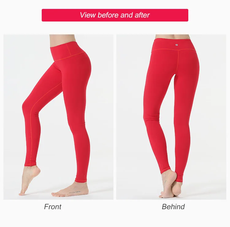 Красные штаны для йоги, женская спортивная одежда, бесшовные энергетические леггинсы, компрессионные спортивные леггинсы с высокой талией, штаны для йоги, контроль живота