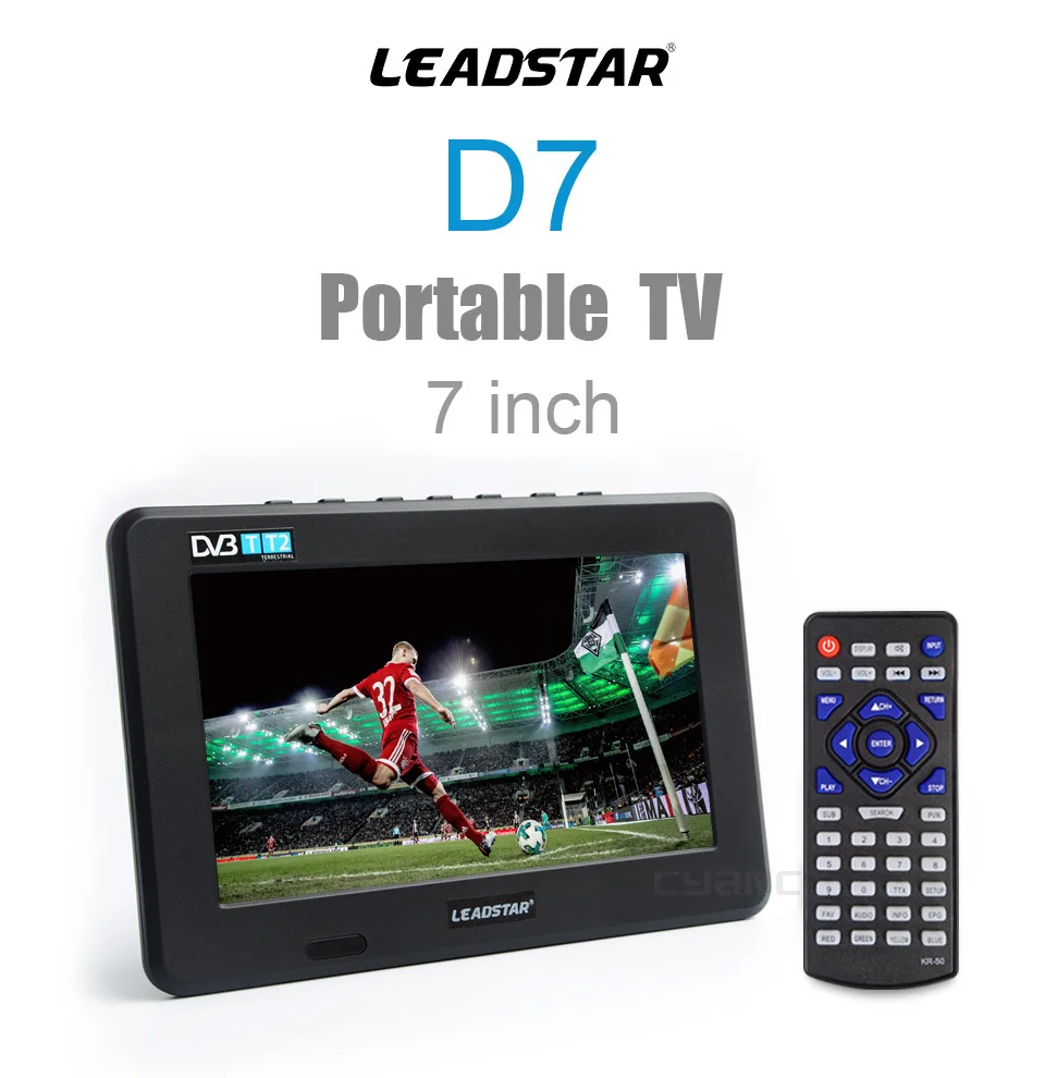 LEADSTAR D7 Портативный ТВ DVB-T2 ATSC ISDB-T tdt 7 дюймов цифровой аналоговый мини маленький автомобиль ТВ телевидение Поддержка USB TF MP4 H.265 AC3