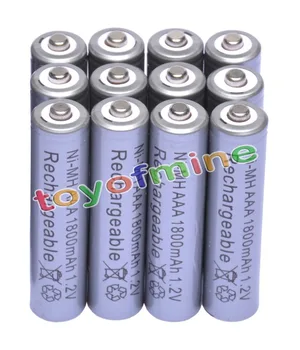 

12x AAA 1800mAh 3A 1.2 V Ni-MH Grey Rechargeable Battery Cell for MP3 RC Toys