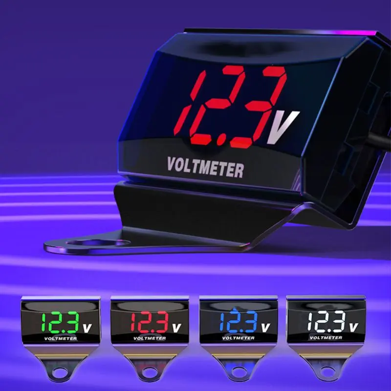 

1 Pc Waterproof Motorbike DC 8V-150V LED Digital Display Voltmeter Car Motorcycle Voltage Volt Gauge Panel Meter With Bracket