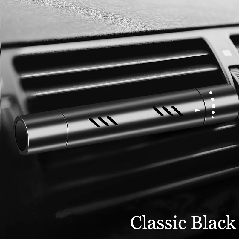 Металлический автомобильный освежитель воздуха, натуральный твердый ароматизатор, эфирное масло, воздушный диффузор, регулируемый автомобильный очиститель воздуха для автомобиля - Название цвета: Черный