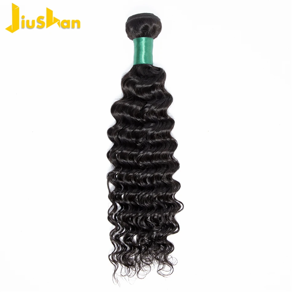 Jiushan Бразильские глубокие волнистые человеческие волосы, 1 шт., пучки волос, 8-26 дюймов, натуральный цвет, бесплатная доставка, не реми волосы