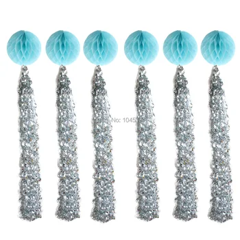 

ipalmay Gold/Silver Foil Hanging Swirl Tassel Garland Paper Honeycomb Balls Birthday Party Wedding New Year's Eve Decoration