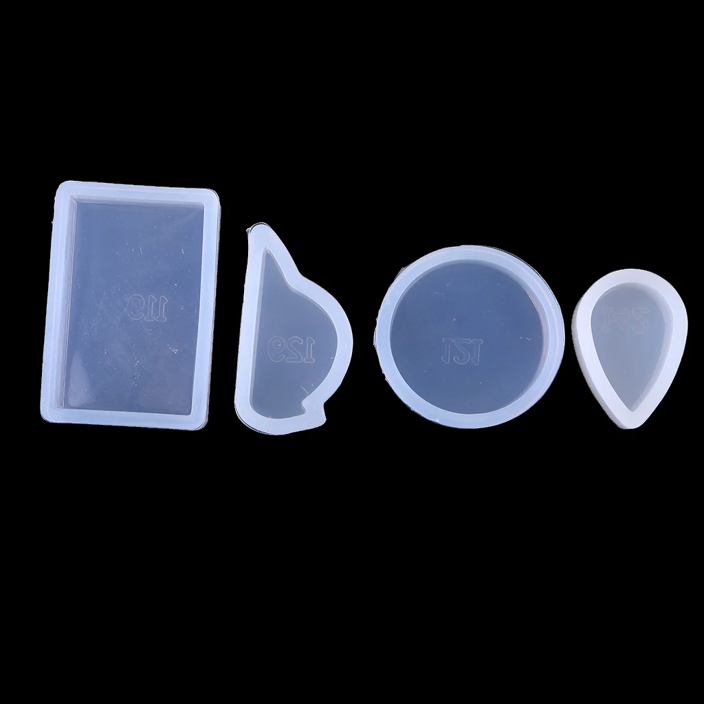 

4 Pieces/Set Silicone Mould DIY Resin Casting Jewelry Pendant Mold Crafts Making