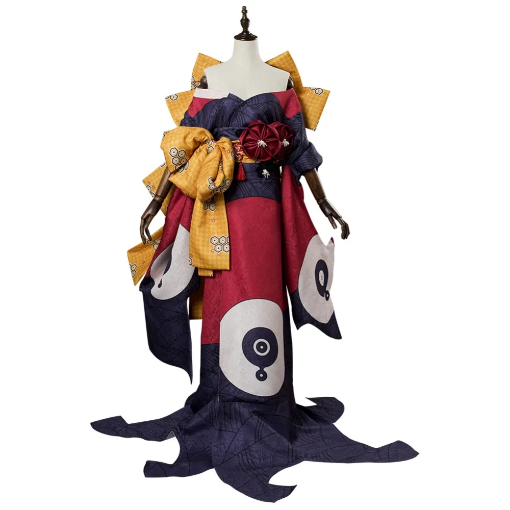 Fate Grand Order Cosplay Katsushika Hokusai Косплей Костюм Полный комплект костюм кимоно Хэллоуин