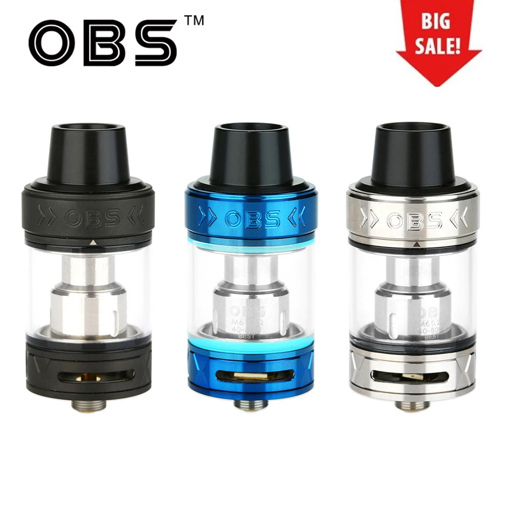 

Original OBS Damo Atomizer 5ml Top Filling 0.2ohm/0.4ohm E Cigarette Damo Subohm Atomizer Vape Tank Top Fill Bottom Airflow