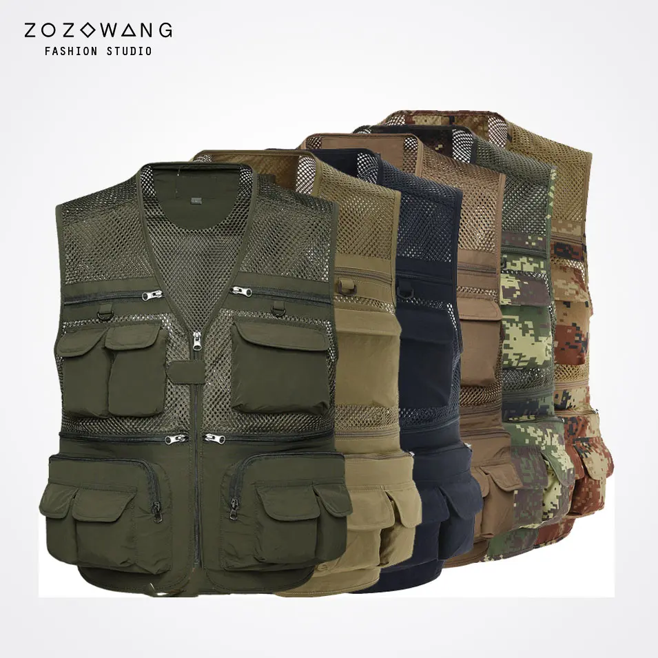 

ZOZOWANG spring autumn high quality new vest men men summer fishing photography mountaineering vest men summer cotton
