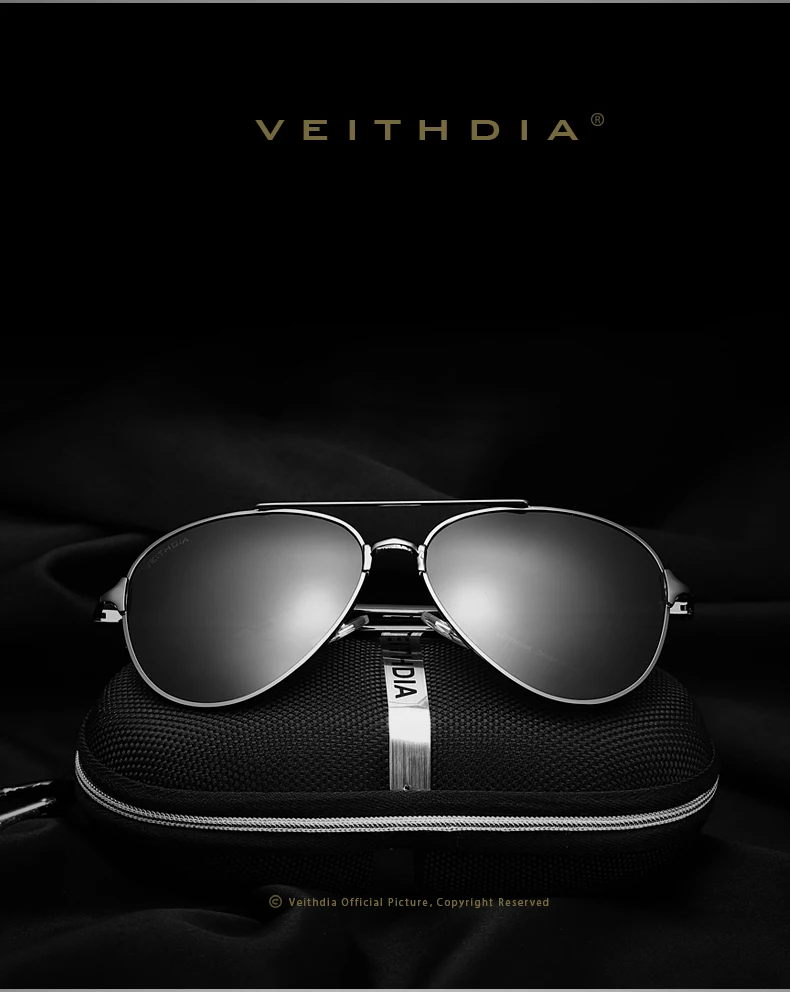 VEITHDIA, новинка, брендовые Модные мужские солнцезащитные очки, поляризационные, зеркальные линзы, очки, аксессуары для вождения, солнцезащитные очки, UV400 для мужчин, 3802