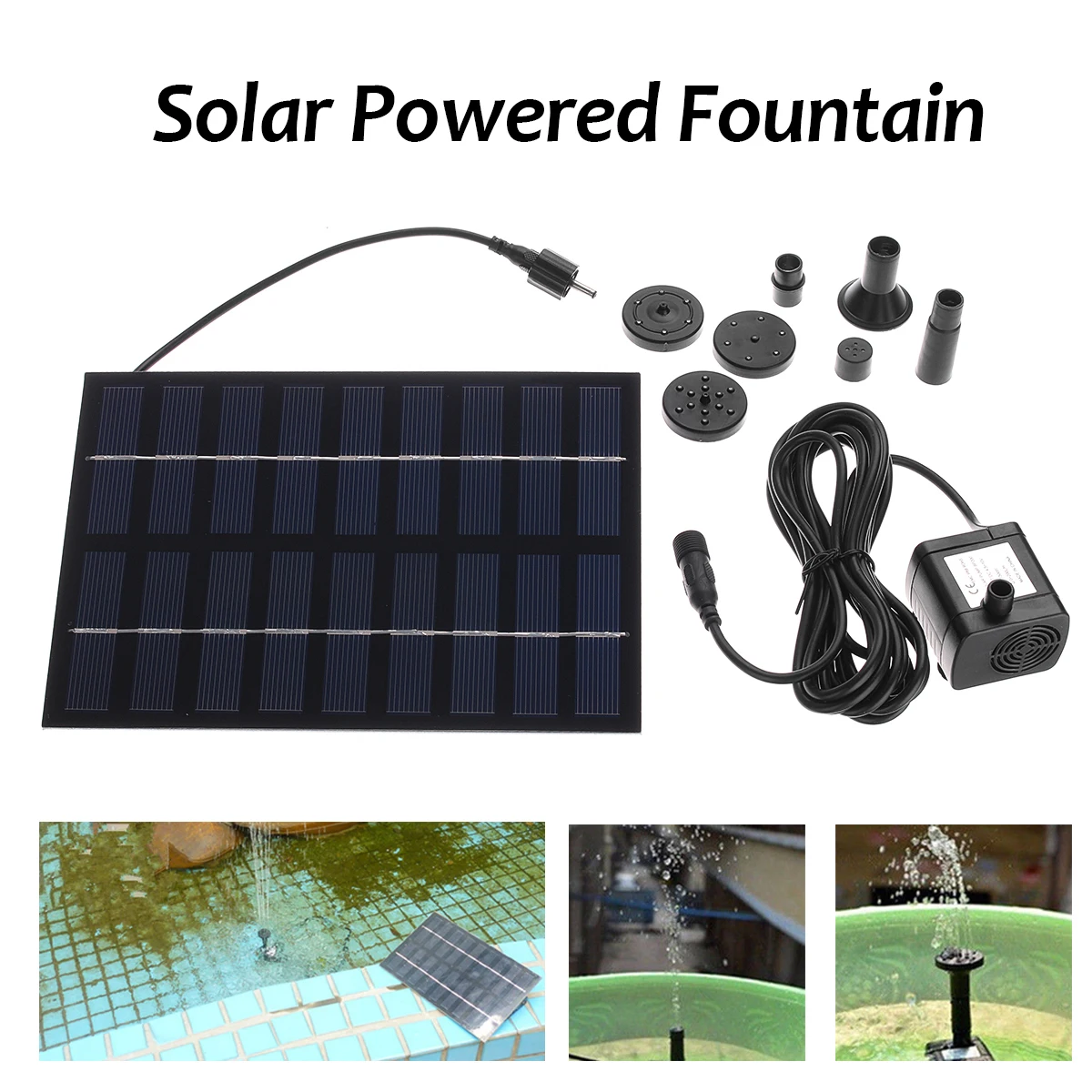 

9V Solar Pump Solar Power Water Pump Panel Kit Fountain Pond Pool Water Garden Submersible Rockery Aquarium Water Pump