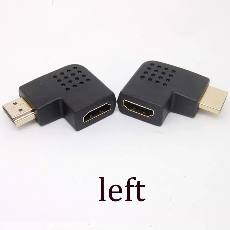 Professional HDMI Male to Female Adapter Converter 90 Degrees Angle Turn Right / Left HDMI Connector Supports HD 1080P Mayitr