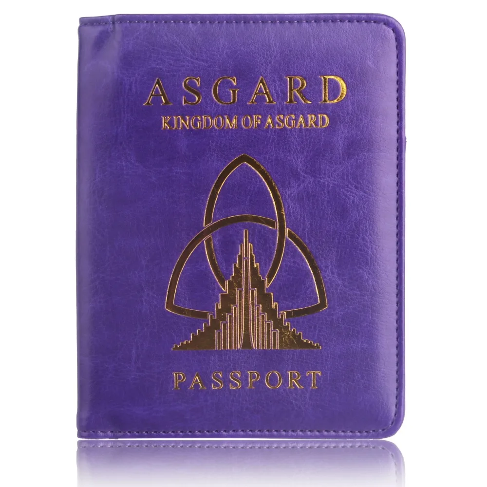 TRASSORY RFID Блокировка ASGARD чехол держатель для паспорта Марвел Мстители Кожаная Обложка для паспорта для мужчин и женщин