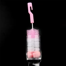 Новая портативная Детская щетка для сосков бутылка для молока 360 градусов губка очиститель с соской щетка произвольного цвета