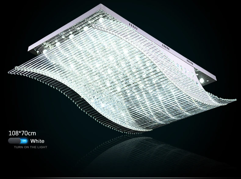 Luxury 4 Color Smooth Sailing Led Lamp K9 Crystal Modern Square Led Ceiling Lights (4)