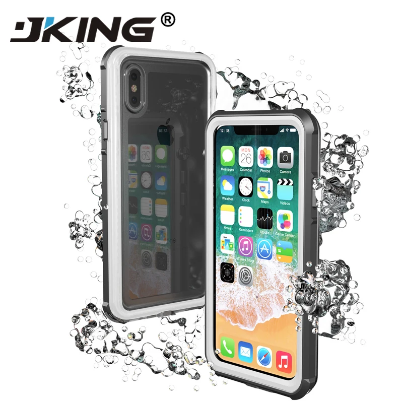 JKING for iphone X Waterproof Case Swimming Diving Surfing Watertight Cover Apple Full Protect Phone Bag Functional Keys |