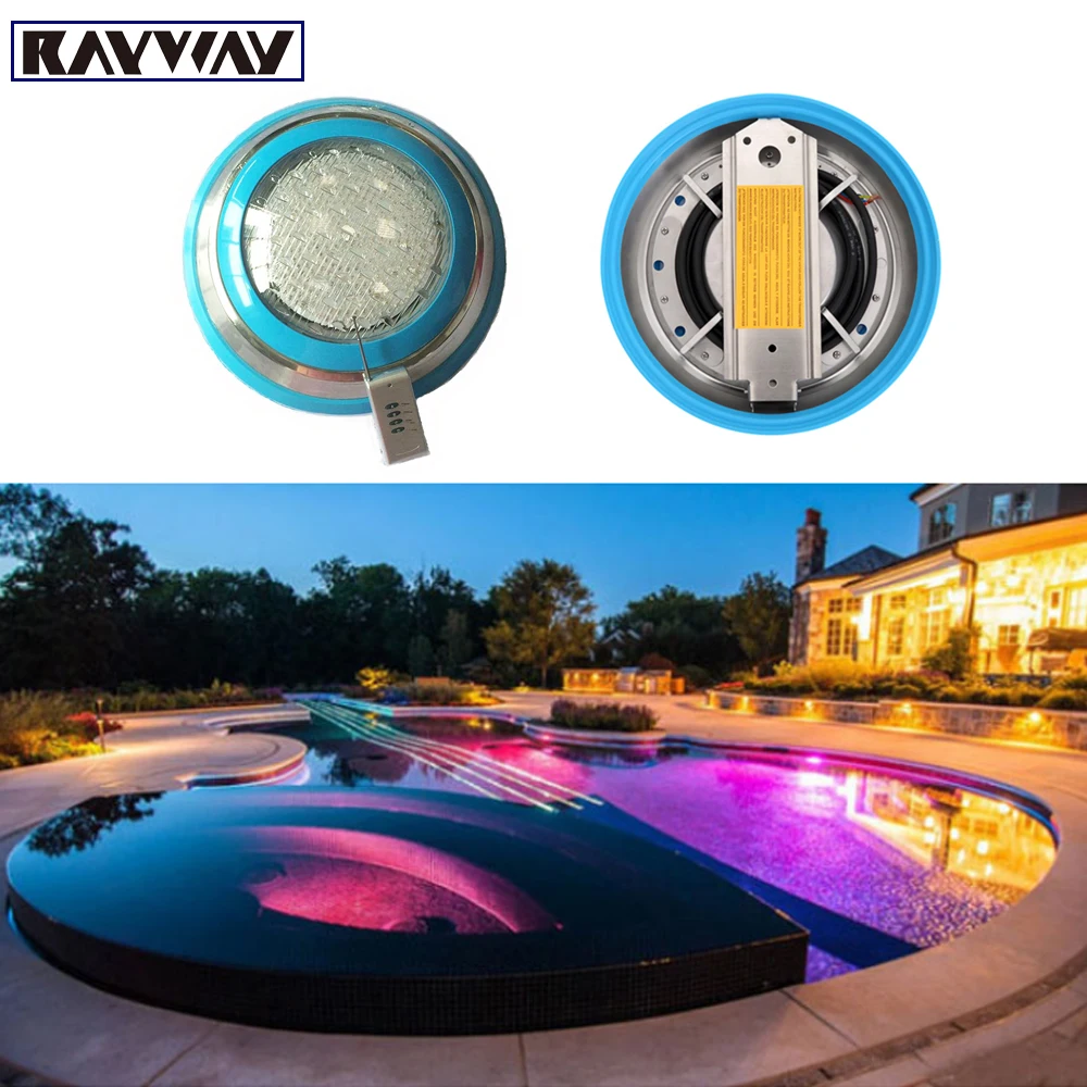 RAYWAY New Arrival LED Wall Mounted 54W RGB Swimming Pool Light AC 12V IP68 Underwater Lighting for Pond Fountain Decoration